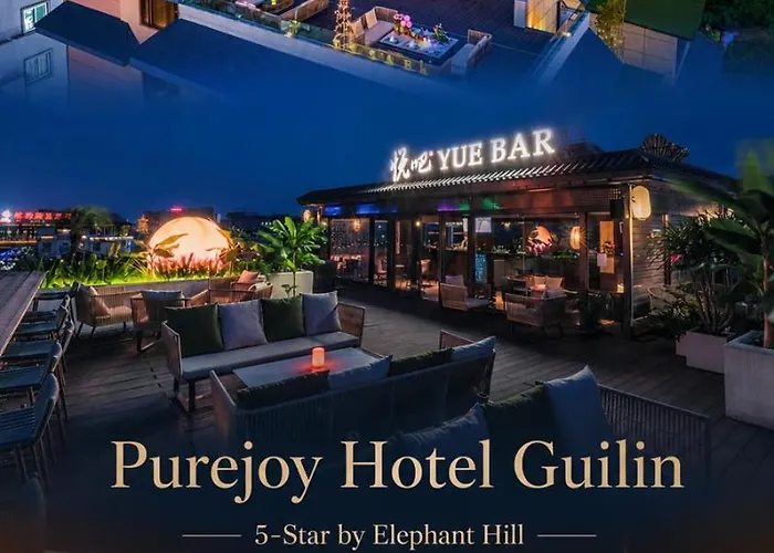 Guilin 5-Star Purejoy Hotel - Elephant Hill -Two Rivers & Four Lakes Branch - English Speaking Service - Free Airport Pick-Up For 2 Nights Only - Rooftop Bar & Spa